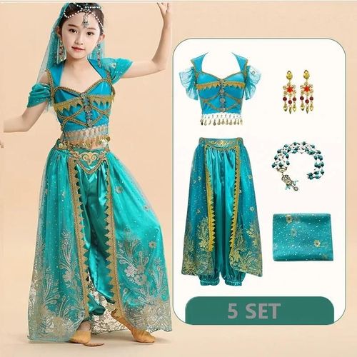 Ensemble De Danse Du Ventre Princesse Indienne Pour Enfants,Vêtements De Performance Pour Filles Sari,Vêtements De Scène Pour Enfants