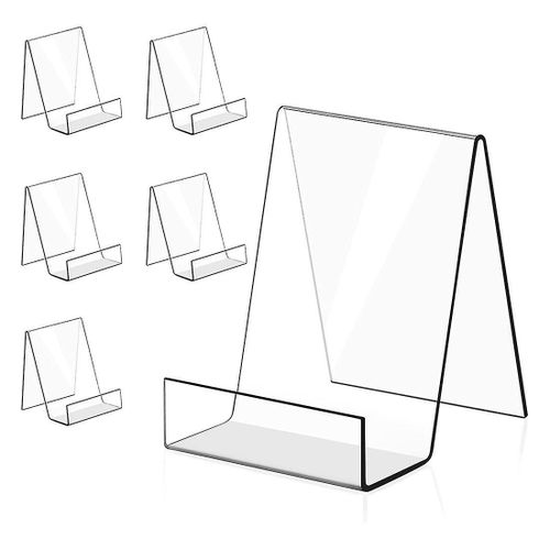 6pack Acrylic Book Stand Clear Acrylic Display Easel Holder Compatible Affichage Albums Image, Livres, Partitions (Petit)