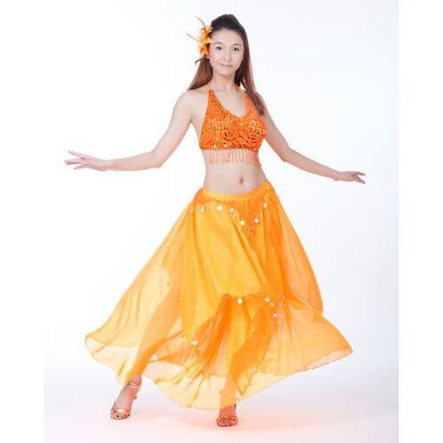 Vêtements De Danse Du Ventre Pour Femmes,Haut 5 Fleurs,Jupe Pièces D'or,Costume 2 Pièces Pour Dame,Vêtements De Danse Du Ventre
