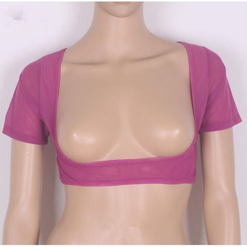 Buste Ouvert En Maille Pour Femmes,Haut Court À Manches Courtes,Sous-Vêtements Sexy,Costume De Batterie De Danse Du Ventre,Document Solide