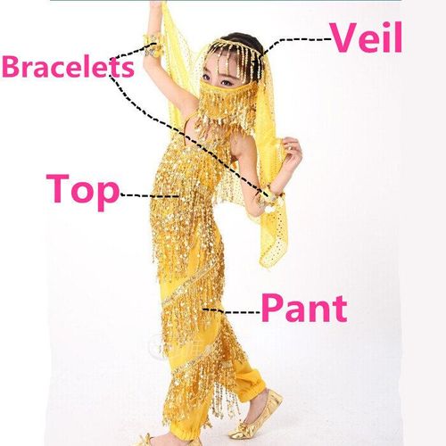 Ensemble De Olympiques De Danse Du Ventre Pour Enfants,Vêtements De Danse Du Ventre Pour Enfants,Vêtements De Danse Du Ventre Pour Enfants,4 Couleurs Pour Les Filles