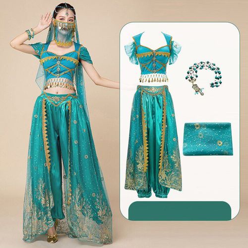 Costume De Brevdu Ventre De Princesse Jasmine Gelaladdin Pour Femme,Ensemble De Performance De Danseuse De La Région De L'ouest,Pour Halloween