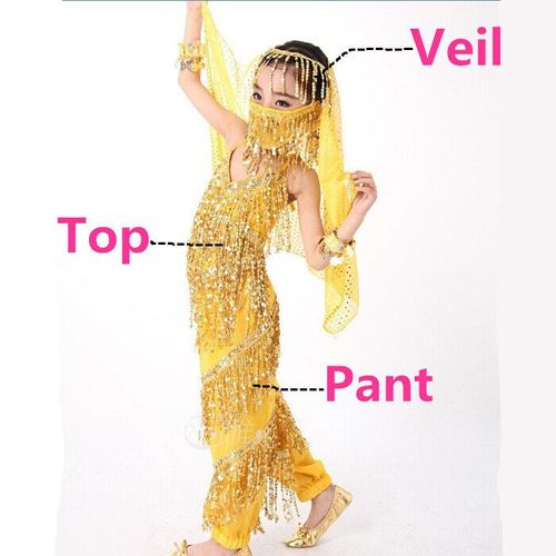 Ensemble De Olympiques De Danse Du Ventre Pour Enfants,Vêtements De Danse Du Ventre Pour Enfants,Vêtements De Danse Du Ventre Pour Enfants,4 Couleurs Pour Les Filles