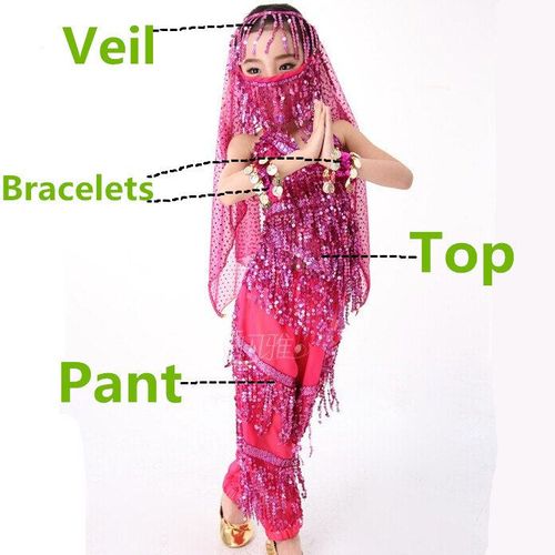Ensemble De Olympiques De Danse Du Ventre Pour Enfants,Vêtements De Danse Du Ventre Pour Enfants,Vêtements De Danse Du Ventre Pour Enfants,4 Couleurs Pour Les Filles