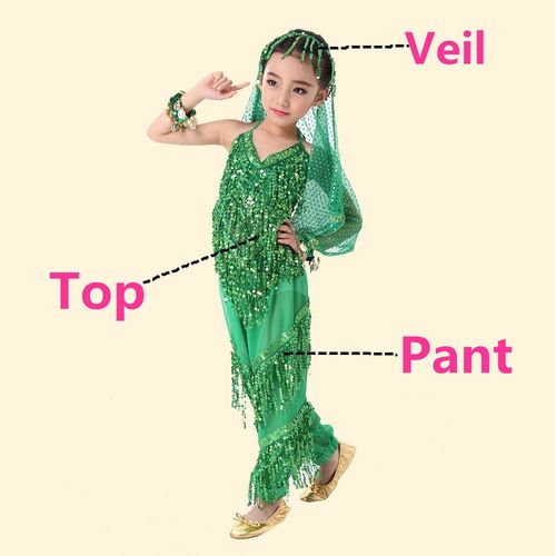 Ensemble De Olympiques De Danse Du Ventre Pour Enfants,Vêtements De Danse Du Ventre Pour Enfants,Vêtements De Danse Du Ventre Pour Enfants,4 Couleurs Pour Les Filles