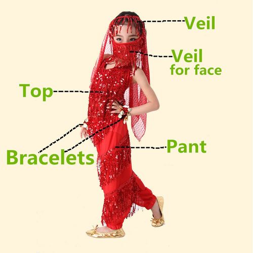Ensemble De Olympiques De Danse Du Ventre Pour Enfants,Vêtements De Danse Du Ventre Pour Enfants,Vêtements De Danse Du Ventre Pour Enfants,4 Couleurs Pour Les Filles