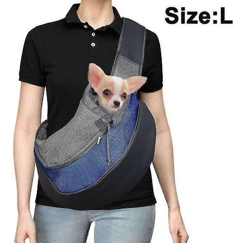 Pet Dog Sling Carrier, Respirant Mesh Travelling Pet Hands-Free Sling Bag Réglable Padded Strap Front Pouch Sac À Bandoulière Unique Pour Chiens Chats