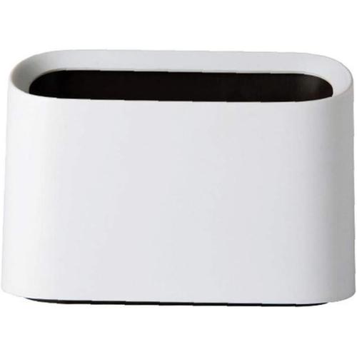 Poubelle de bureau Mini poubelle de bureau Petite poubelle de bureau sans couvercle carré mini poubelle de table à manger 21,7 * 8,8 * 14,5 cm blanc 1 pièce