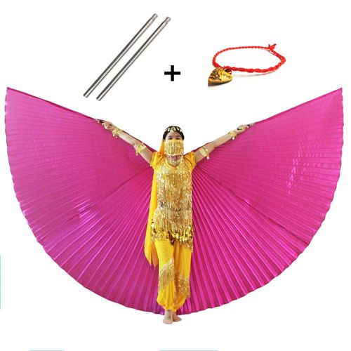 Robe De Performance Orientale Pour Femmes Et Enfants,Accessoires De Danse Du Ventre,Ailes Isis,Robe De Performance Orientale Bollywood,Costume Avec Bâtons
