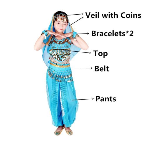Costumes De Danse Du Ventre Pour Enfants,Danse Du Ventre Pour Filles,Ensemble De Danse Du Ventre Pour Enfants,Vêtements De Danse Du Ventre Pour Enfants,6 Couleurs Indiennes,Financièrement