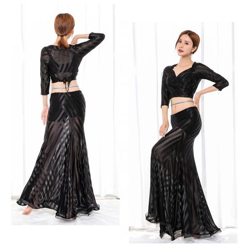 Costume De Brevdu Ventre Pour Femme,Ensemble De 2 Pièces,Vêtements D'entraînement Sexy,Jupe En Queue De Poisson