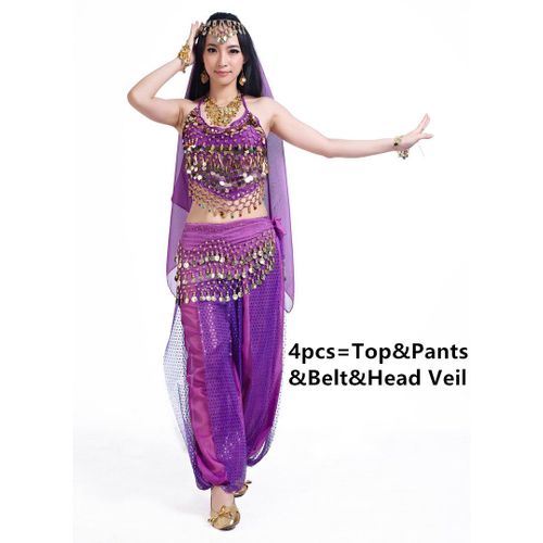 Costumes De Danse Du Ventre Pour Femmes,Pantalon Bollywood,Robe De Danse Du Ventre Indienne Et Égyptienne,Grande Taille Pour Adultes,4 Pièces