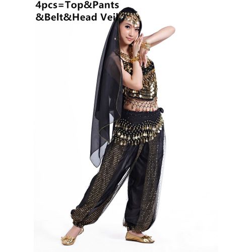Costumes De Danse Du Ventre Pour Femmes,Pantalon Bollywood,Robe De Danse Du Ventre Indienne Et Égyptienne,Grande Taille Pour Adultes,4 Pièces