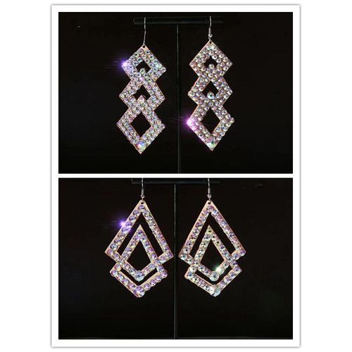 Boucles D'oreilles En Cristal Strass Pour Femmes,Bijoux Éb Sants,Scintillants,Danse Du Ventre,Gitane,2 Pièces