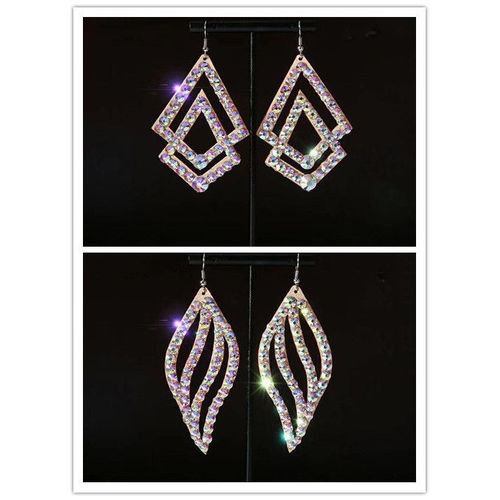 Boucles D'oreilles En Cristal Strass Pour Femmes,Bijoux Éb Sants,Scintillants,Danse Du Ventre,Gitane,2 Pièces