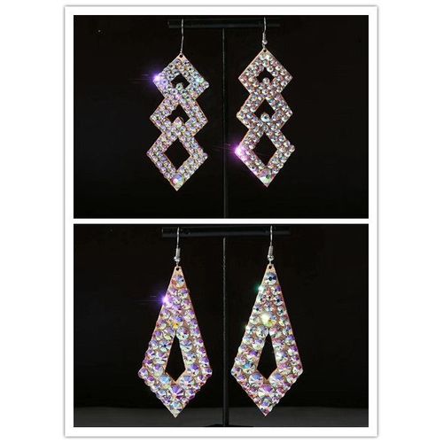 Boucles D'oreilles En Cristal Strass Pour Femmes,Bijoux Éb Sants,Scintillants,Danse Du Ventre,Gitane,2 Pièces