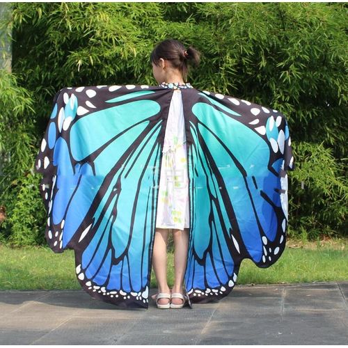 Ailes De Papillon Arc-En-Ciel Pour Filles,Accessoire De Costume,Tissu Satiné,Châle Nickel É,Nymphe,Lutin,Monarque