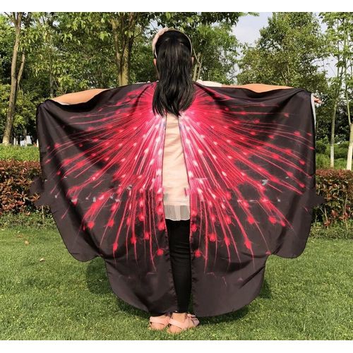 Ailes De Papillon Arc-En-Ciel Pour Filles,Accessoire De Costume,Tissu Satiné,Châle Nickel É,Nymphe,Lutin,Monarque