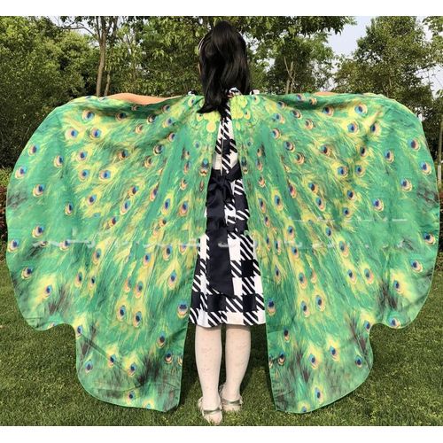 Ailes De Papillon Arc-En-Ciel Pour Filles,Accessoire De Costume,Tissu Satiné,Châle Nickel É,Nymphe,Lutin,Monarque