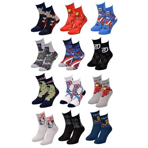 Chaussettes Garçon Licence Pack De 12 Paires Surprise Pack 12 Avengers