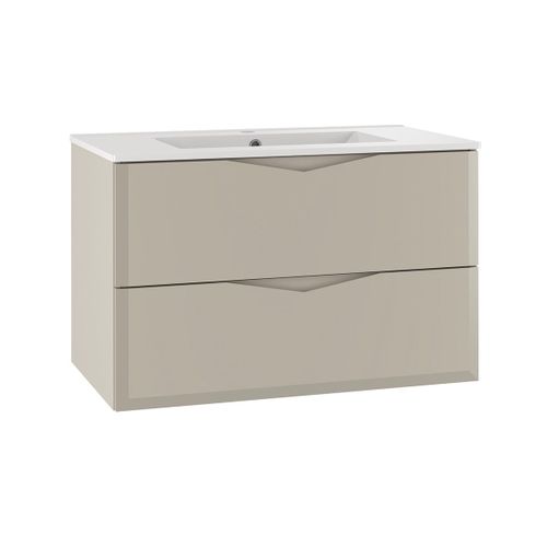 Meuble Vasque Encastrée Stratifiés Beige