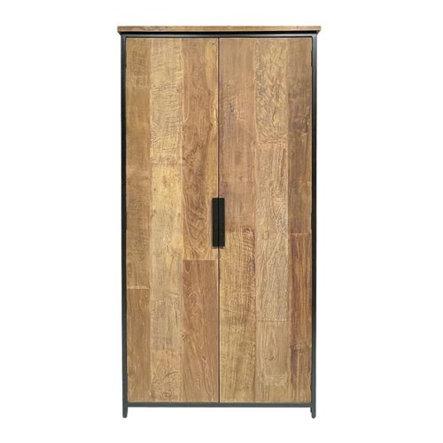 Buffet 2 Portes L.100 Cm Enteck Recyclé Et Métal Noir
