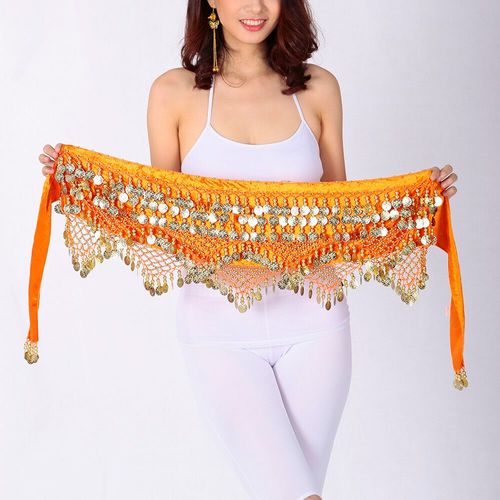 Vêtements De Danse Bon Marché Pour Femmes,Vêtements D'entraînement,Écharpe De Hanche Triangulaire Colorée En Strass,Ajustable,Pièces D'or 300,Danse Du Ventre