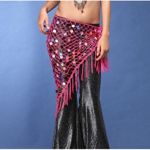 Ceinture En Forme De Triangle,Crochet À La Main,Paillettes,Accessoires De Danse Du Ventre,Écharpe De Hanche,Pièce De Monnaie,Bon Marché