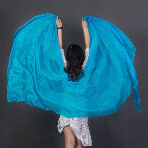Soie Performance Danse Couleur Unie Texture Légère Voile Châles Femmes Écharpe Costumes Accessoires Danse Du Ventre Voiles 250cm X 110cm