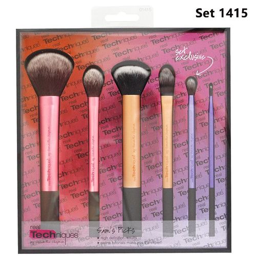 Ensemble De Pinceaux De Maquillage Pour Fond De Teint,Poudre,Blush,Fard À Barrage,Mélange Kabuki,Véritables Techniques,Pinceau De Maquillage,Outil De Beauté - Type Set 1415 