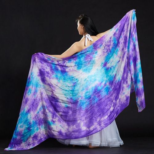 Soie Performance Danse Couleur Unie Texture Légère Voile Châles Femmes Écharpe Costumes Accessoires Danse Du Ventre Voiles 250cm X 110cm