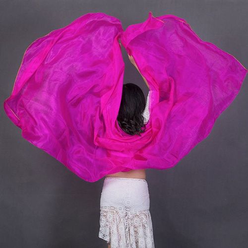 Soie Performance Danse Couleur Unie Texture Légère Voile Châles Femmes Écharpe Costumes Accessoires Danse Du Ventre Voiles 250cm X 110cm