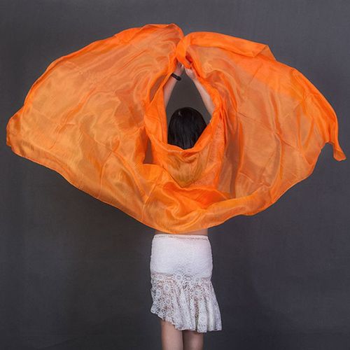Soie Performance Danse Couleur Unie Texture Légère Voile Châles Femmes Écharpe Costumes Accessoires Danse Du Ventre Voiles 250cm X 110cm