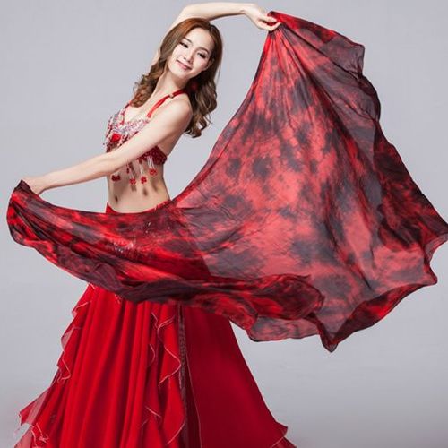 Soie Performance Danse Couleur Unie Texture Légère Voile Châles Femmes Écharpe Costumes Accessoires Danse Du Ventre Voiles 250cm X 110cm