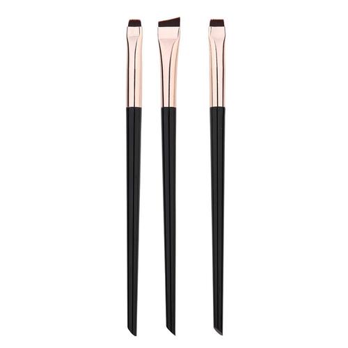 Karsyngirl-Pinceau Eyeliner Portable Plat Et Fin Pour Contour Des Yeux,Outil De Maquillage,3 Pièces/Ensemble - Type Black Gold 