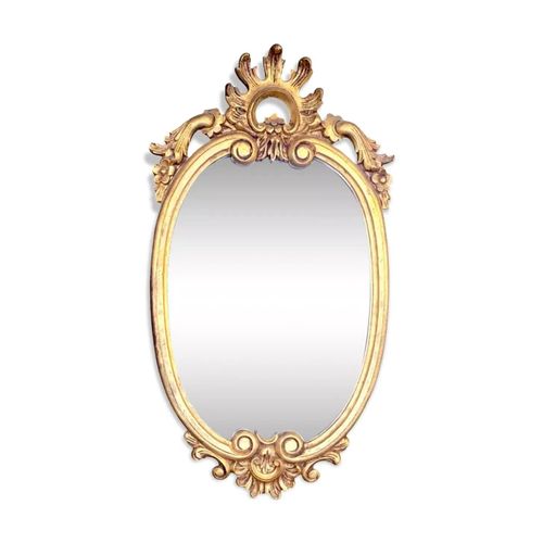 Miroir mural baroque en pltre dor hauteur 62 cm dore