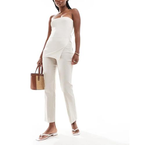 Pantalon Stretch En Lin À Enfiler - Beige-Neutral