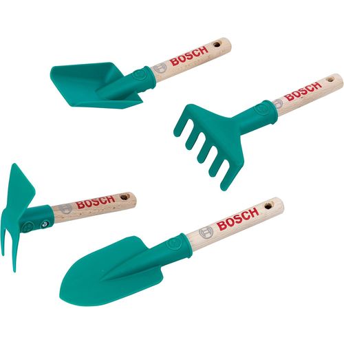 2735 Ensemble d'outils de Jardinage  Main Bosch I Comprend Une bche, Un rteau, Une Pelle et Une houe I Trous de Suspension I Jouet pour Enfant  partir de 3 Ans.[G645]