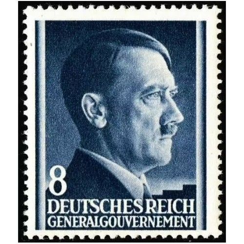 Pologne, Occupation Allemande, General Gouvernement 1941, Très Beau Timbre Neuf** Luxe Yvert 84, Portraits Chancelier Hitler 8gr. Bleu Nuit.
