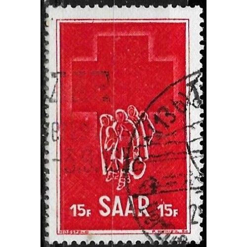 Allemagne, Land De Sarre Sous Adm. Française 1952, Beau Timbre Yvert 305, Semaine De La Croix Rouge, 15f. Rouge, Oblitéré, Tbe.