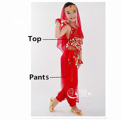 Costumes De Danse Du Ventre Pour Enfants,Ensemble De Danse Du Ventre Pour Filles,Vêtements De Danse Du Ventre Pour Enfants,6 Couleurs Indiennes,Financièrement