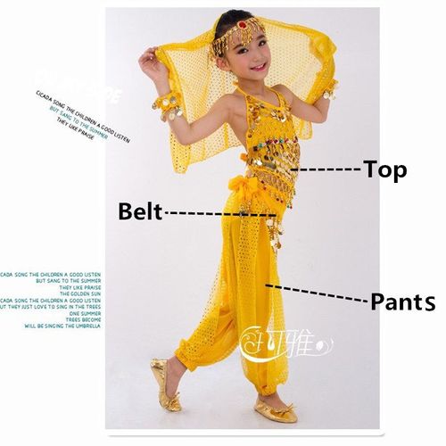 Costumes De Danse Du Ventre Pour Enfants,Ensemble De Danse Du Ventre Pour Filles,Vêtements De Danse Du Ventre Pour Enfants,6 Couleurs Indiennes,Financièrement