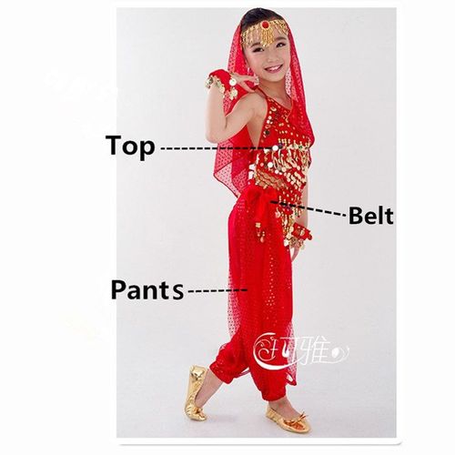 Costumes De Danse Du Ventre Pour Enfants,Ensemble De Danse Du Ventre Pour Filles,Vêtements De Danse Du Ventre Pour Enfants,6 Couleurs Indiennes,Financièrement