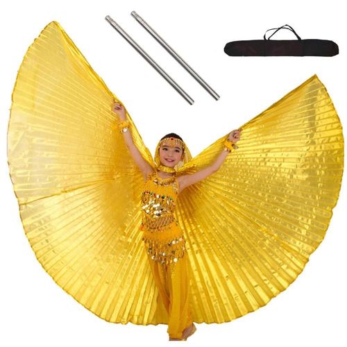 Ailes De Danse Du Ventre Pour Enfants,Ailes D'isis,Robes De Danse Du Ventre Pour Enfants,Sac De Olympiques De Phtalus,Danse Du Ventre Pour Filles Éma Ennes,Or Et Noir
