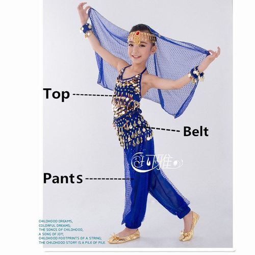 Costumes De Danse Du Ventre Pour Enfants,Ensemble De Danse Du Ventre Pour Filles,Vêtements De Danse Du Ventre Pour Enfants,6 Couleurs Indiennes,Financièrement