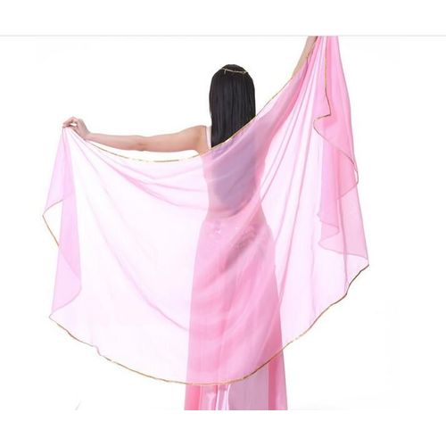 Écharpe De Brevdu Ventre En Mousseline De Soie Pour Femme,Châle Observateur,Voiles Demi-Cercle,Performance Sur Scène,Professionnel,Bergame,250x120cm