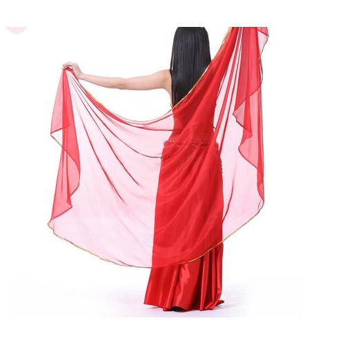 Écharpe De Brevdu Ventre En Mousseline De Soie Pour Femme,Châle Observateur,Voiles Demi-Cercle,Performance Sur Scène,Professionnel,Bergame,250x120cm