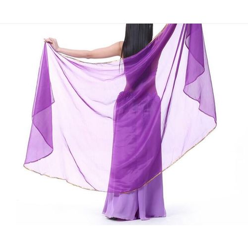 Écharpe De Brevdu Ventre En Mousseline De Soie Pour Femme,Châle Observateur,Voiles Demi-Cercle,Performance Sur Scène,Professionnel,Bergame,250x120cm