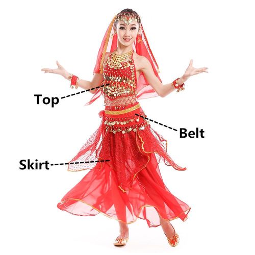 Costumes De Danse Du Ventre Pour Enfants,Jupe De Danse Du Ventre Pour Enfants,La Moindre Robe De Phtaline En Contreplaqué,Compétition De Performance,Ensemble De Gril Indien Pour Filles
