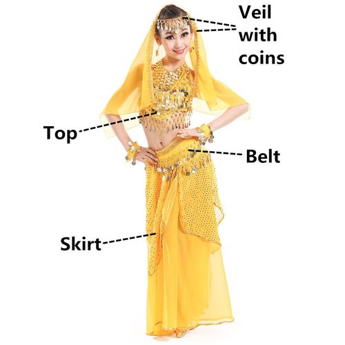 Costumes De Danse Du Ventre Pour Enfants,Jupe De Danse Du Ventre Pour Enfants,La Moindre Robe De Phtaline En Contreplaqué,Compétition De Performance,Ensemble De Gril Indien Pour Filles